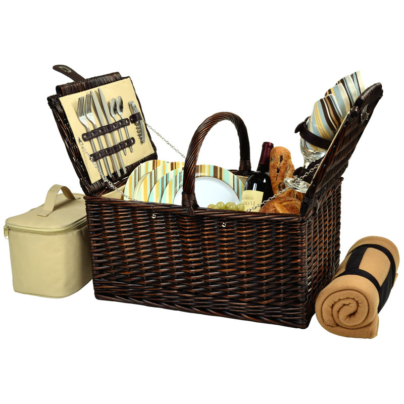 Picnic at Ascot Wicker Picnic Basket , Service for 4 & Reviews Wayfair